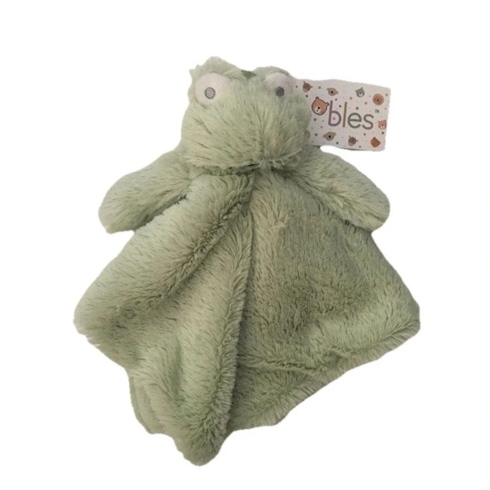 NWT Oobles Baby Green Frog Lovey Rattle Plush Infant Security Blanket Toy Danbar